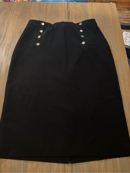 Ann Taylor Dresses & Skirts - Ann Taylor Black Sailor-Style High-Waist Button Pencil Skirt (25" Length)